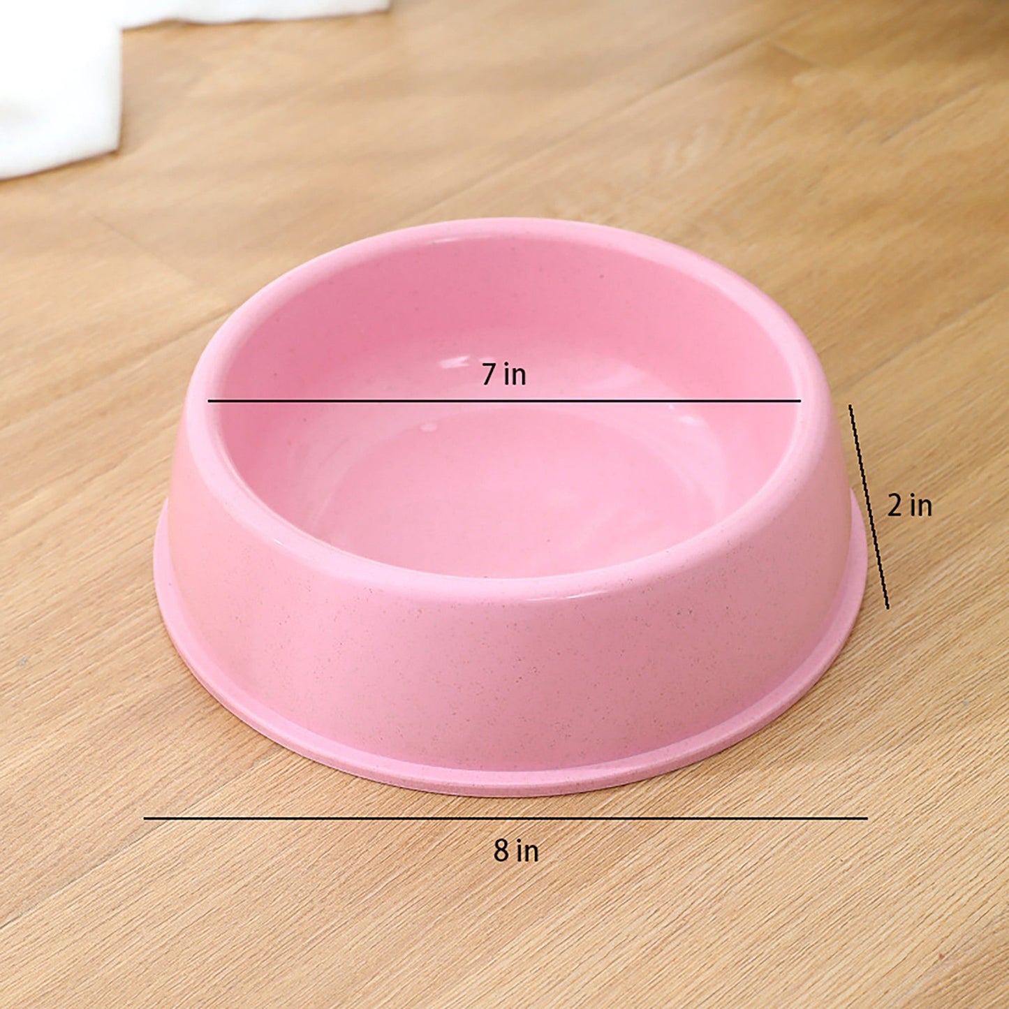 Plastic Pet Food Bowl with Rounded Rim for Cats and Dogs