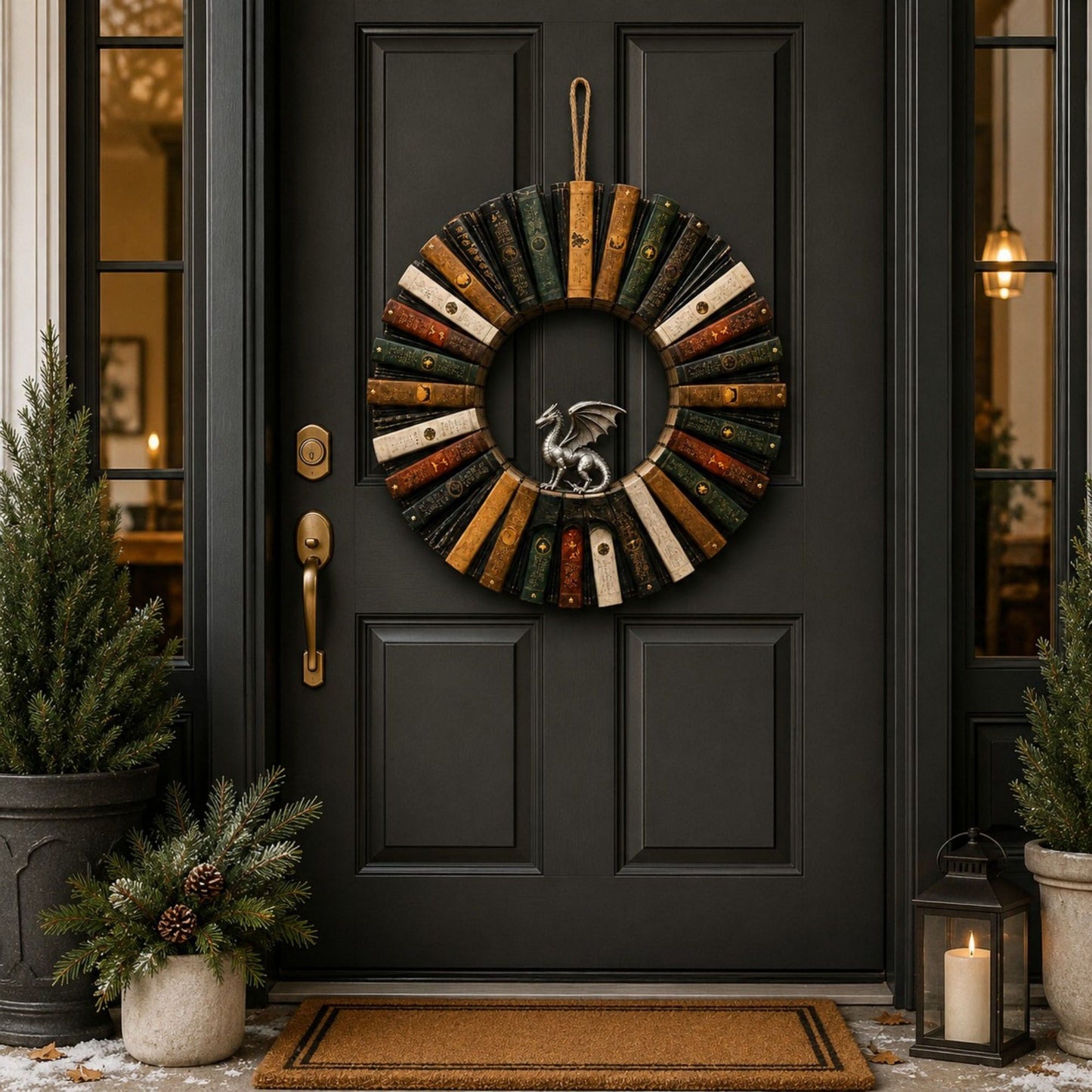 Gothic Raven Decorative Book Door Wreath 11.8 Inch