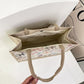 Canvas Tote Bag with Colorful Bow Print - Lightweight Shopping Handbag