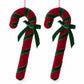 2ct Christmas Candy Cane Hanging Decorations with Bows Red Green and White