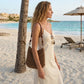 Women's Woven Net Shoulder Bag with Long Strap and Zipper Closure