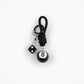 Eight Ball Dice Keychain with Rope Loop Charm Beaded Key Ring Accessory