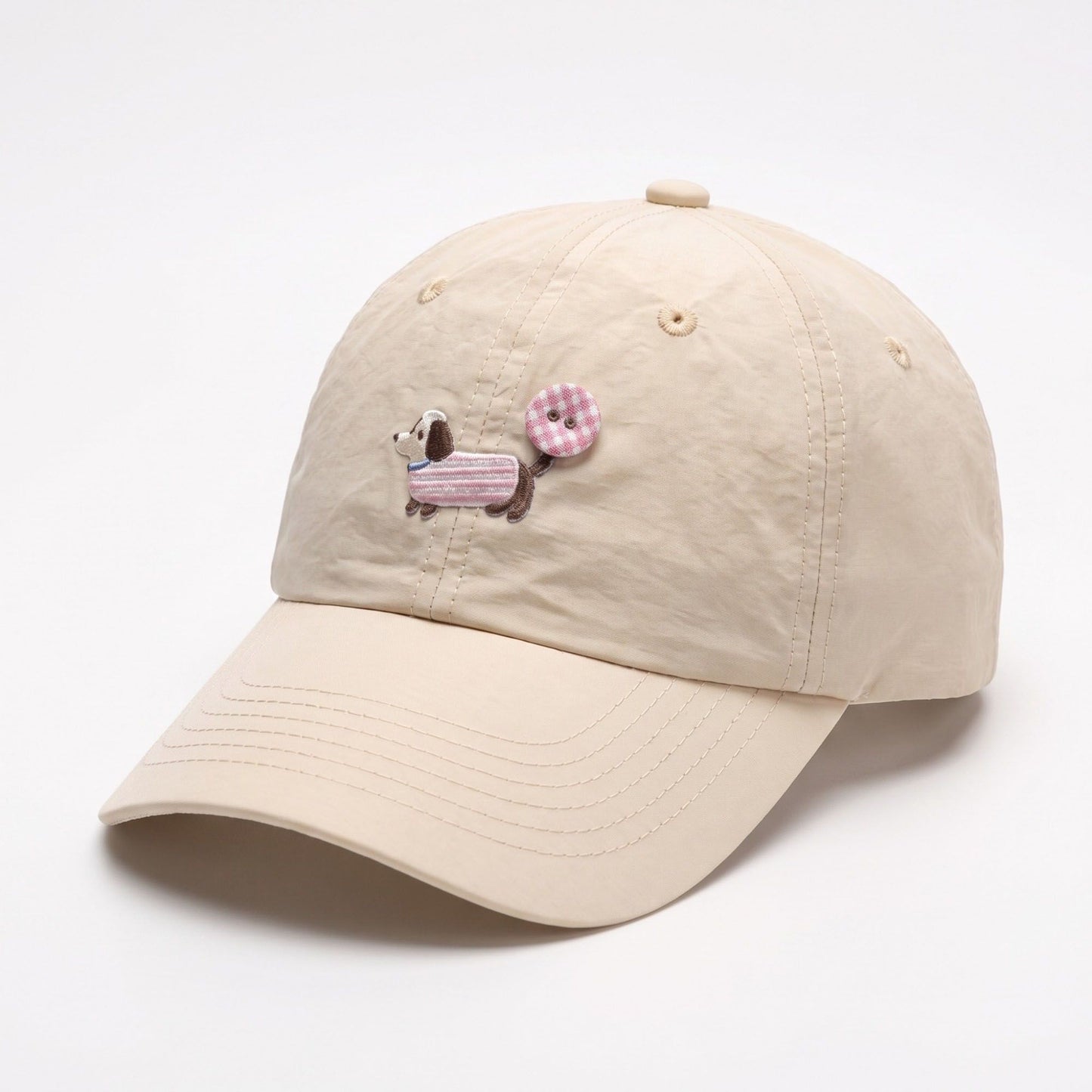 Embroidered Dachshund Baseball Cap Curved Brim Casual Hat