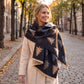 Christmas Tree Print Oversized Scarf Holiday Winter Wrap with Fringe Edge 70.8*25.6 Inches