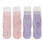 2-Pair Set Gradient Mid-Calf Grip Socks with Soft Seamless Toe and Anti-Slip Bottom for Yoga or Sneakers