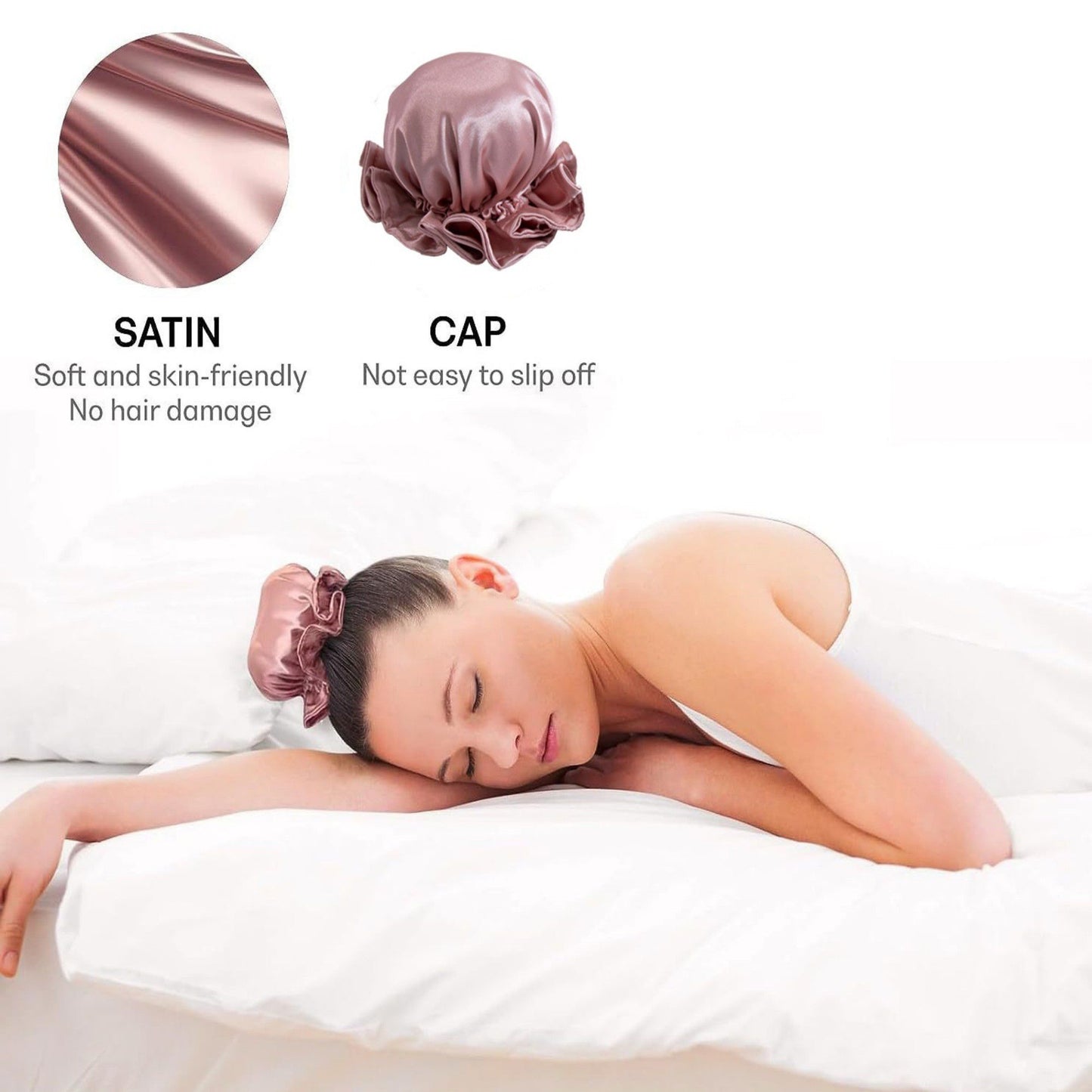 2pcs Heatless Curling Set with Hair Wrap and Elastic Bonnet Cap