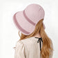 Striped Bucket Sun Hat Wide Brim Adjustable Chin Strap Packable Beach Hat