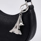 Eiffel Tower Crystal Keychain Bag Charm with Lobster Clasp and Key Ring