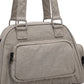 Multi-Pocket Shoulder Bag with Top Zipper and Front and Side Compartments 10x6.5x3.5in