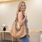 Woven Slouchy Shoulder Tote Bag Soft Oversized Textured Everyday Carryall Handbag