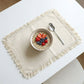 4 Piece Cotton Linen Fringe Placemats Farmhouse Table Mats Washable Heat Resistant Dining Mats