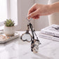Beaded Keychain Bag Charm with Heart Mirror and Mini Comb