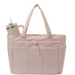 Canvas Tote Bag with Zipper Closure and Multiple Exterior Pockets