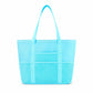 Large Mesh Beach Tote Bag with Exterior Pockets and Shoulder Handles