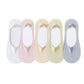 5 Pairs Women Low Cut No Show Socks Breathable Stretch Knit Liner Design Anti-Slip Heel Grip for Flats and Loafers