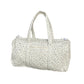 Quilted Cotton Duffel Bag with Floral Print and Double Handle Design