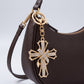 2pc Cross Rhinestone Keychain Bag Charm with Lobster Clasp and Key Ring