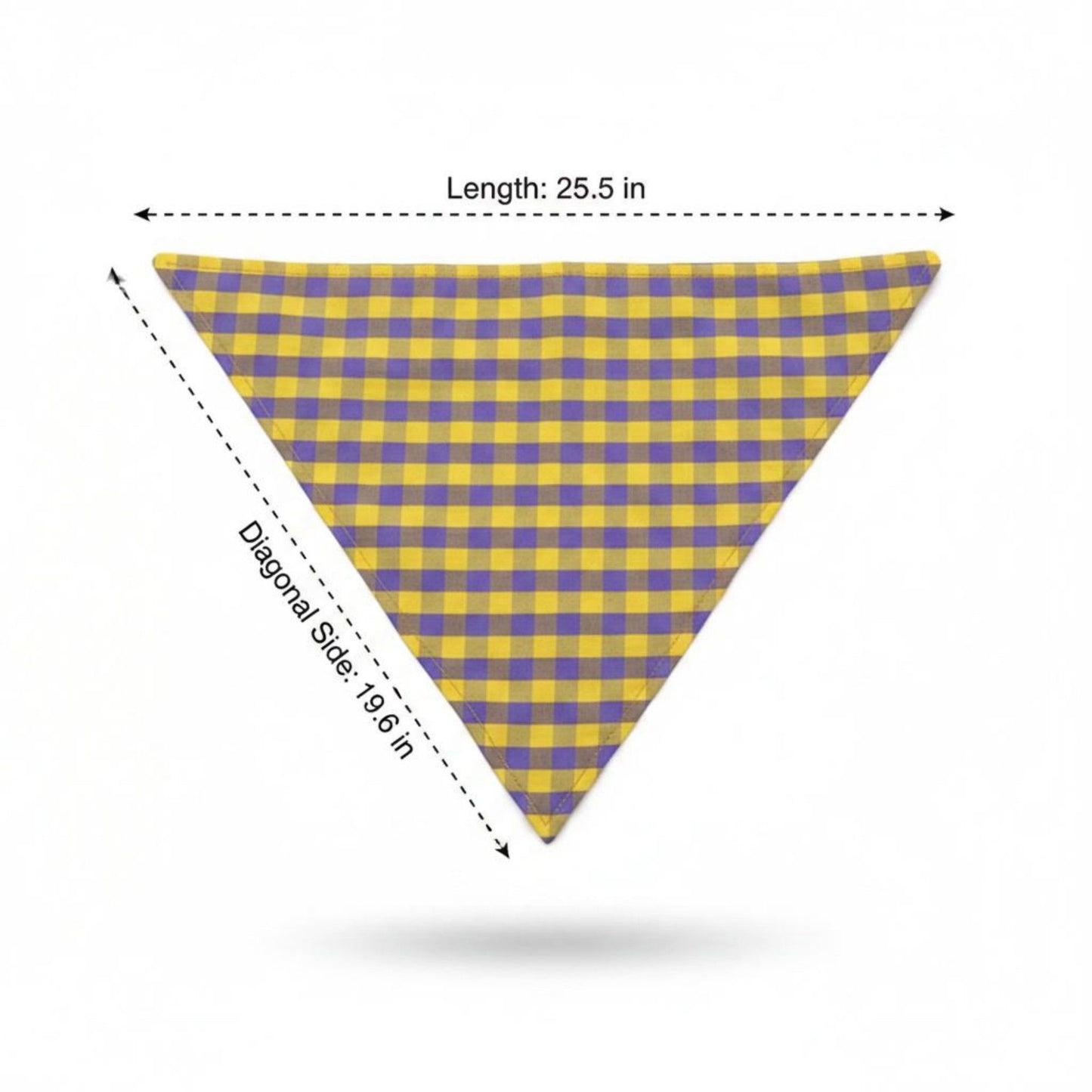 Large Pet Bandana Scarf Pink Gingham Triangle Bib for Dogs and Cats Neckerchief