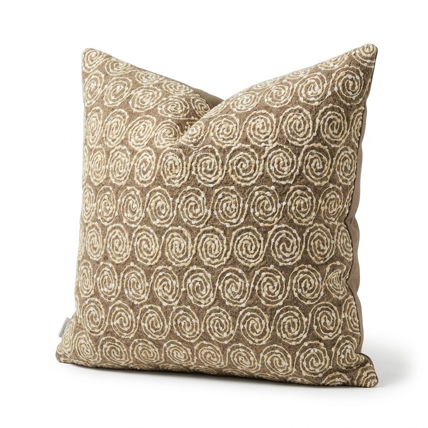 Boho Swirl Pattern Embroidered Decorative Throw Pillow Cover