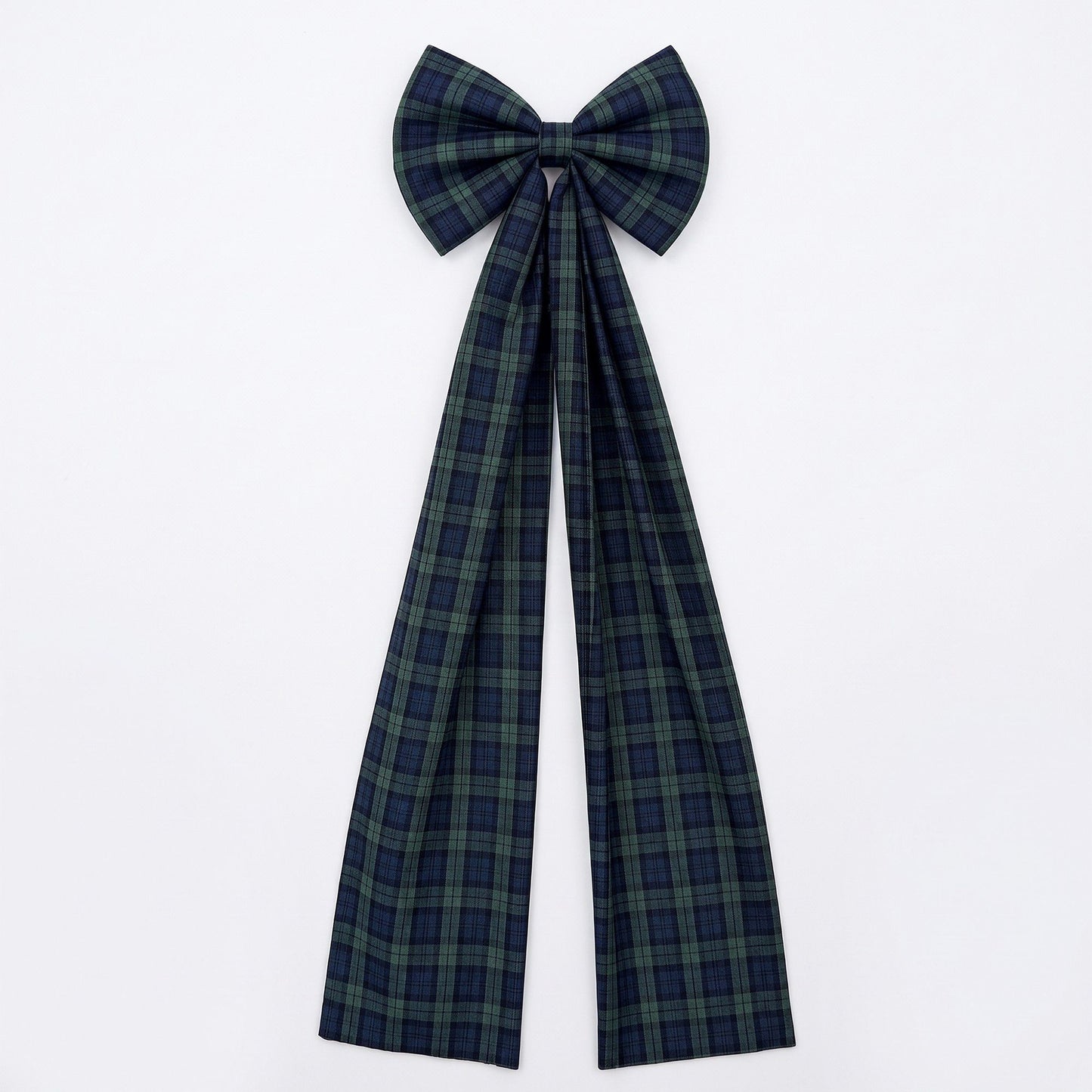 Large Plaid Christmas Bow with Long Ribbon Tails