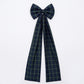 Large Plaid Christmas Bow with Long Ribbon Tails