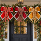 3ct Fabric Christmas Bow Decorations with Gold Trim Burgundy