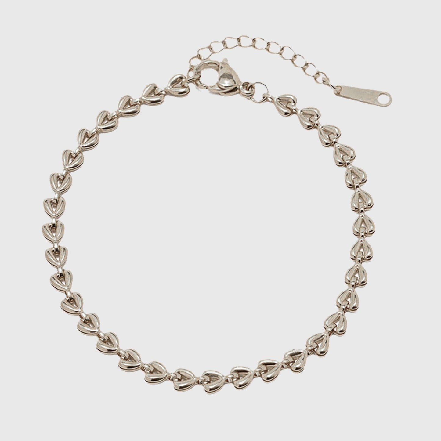 Women's Titanium Steel Heart Link Adjustable Chain Bracelets for Daily & Dressy Styling