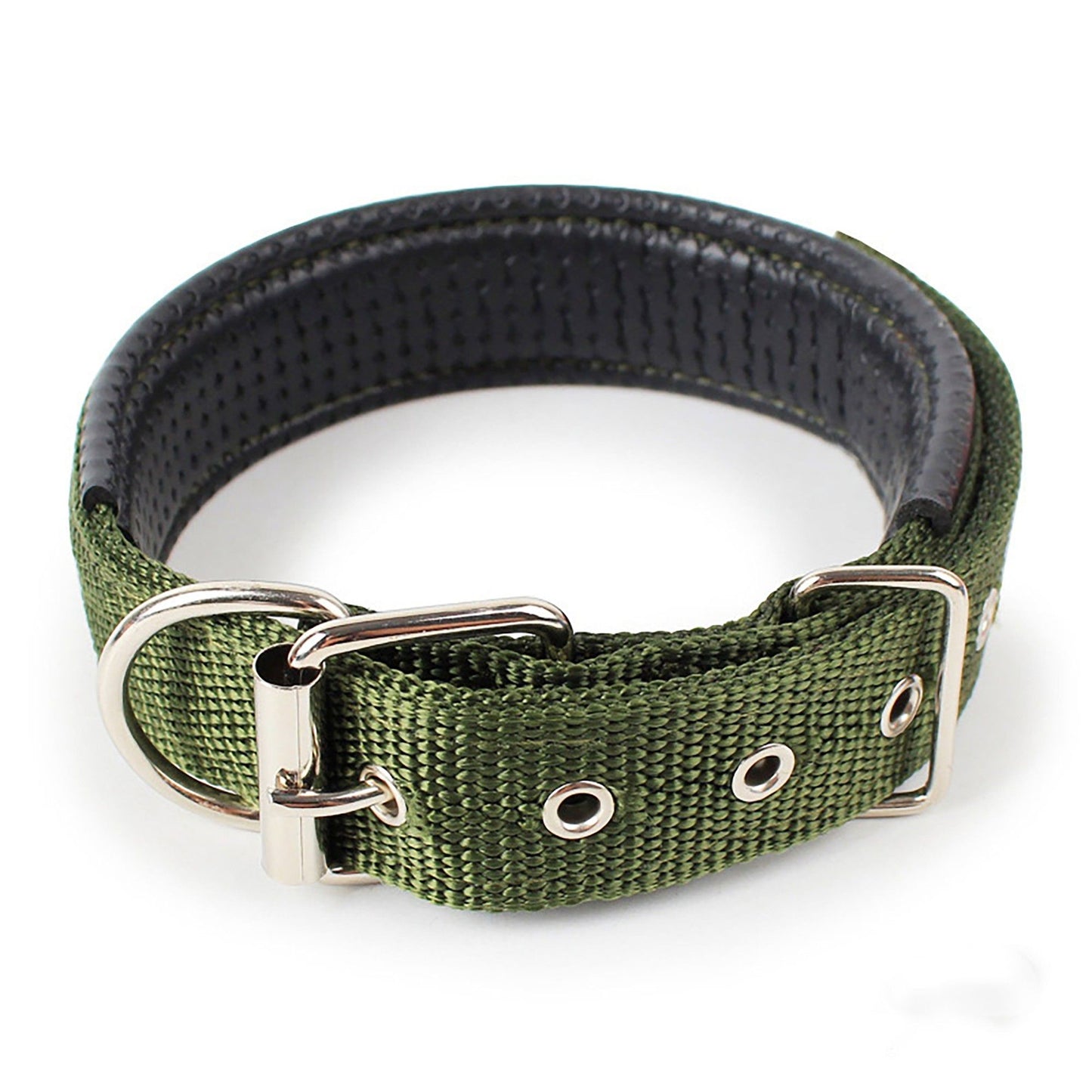 Padded Dog Collar Adjustable Nylon Pet Collar with Metal Buckle Soft Lining