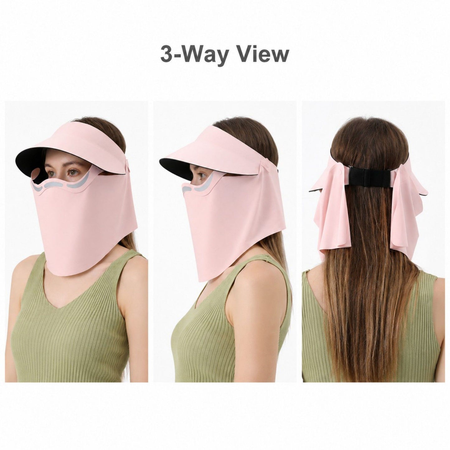 Magnetic Detachable Face Cover Visor Hat with Wide Brim and Neck Coverage