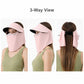 Magnetic Detachable Face Cover Visor Hat with Wide Brim and Neck Coverage
