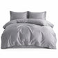 4-Piece Cotton Washed Bedding Set with Duvet Cover Flat Sheet and Pillowcases Soft Smooth Finish