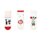 Renaissance Women 3-Pair Ankle Socks Set Assorted Patterns Featuring Colorblock, Cartoon Characters, and Butterfly Prints