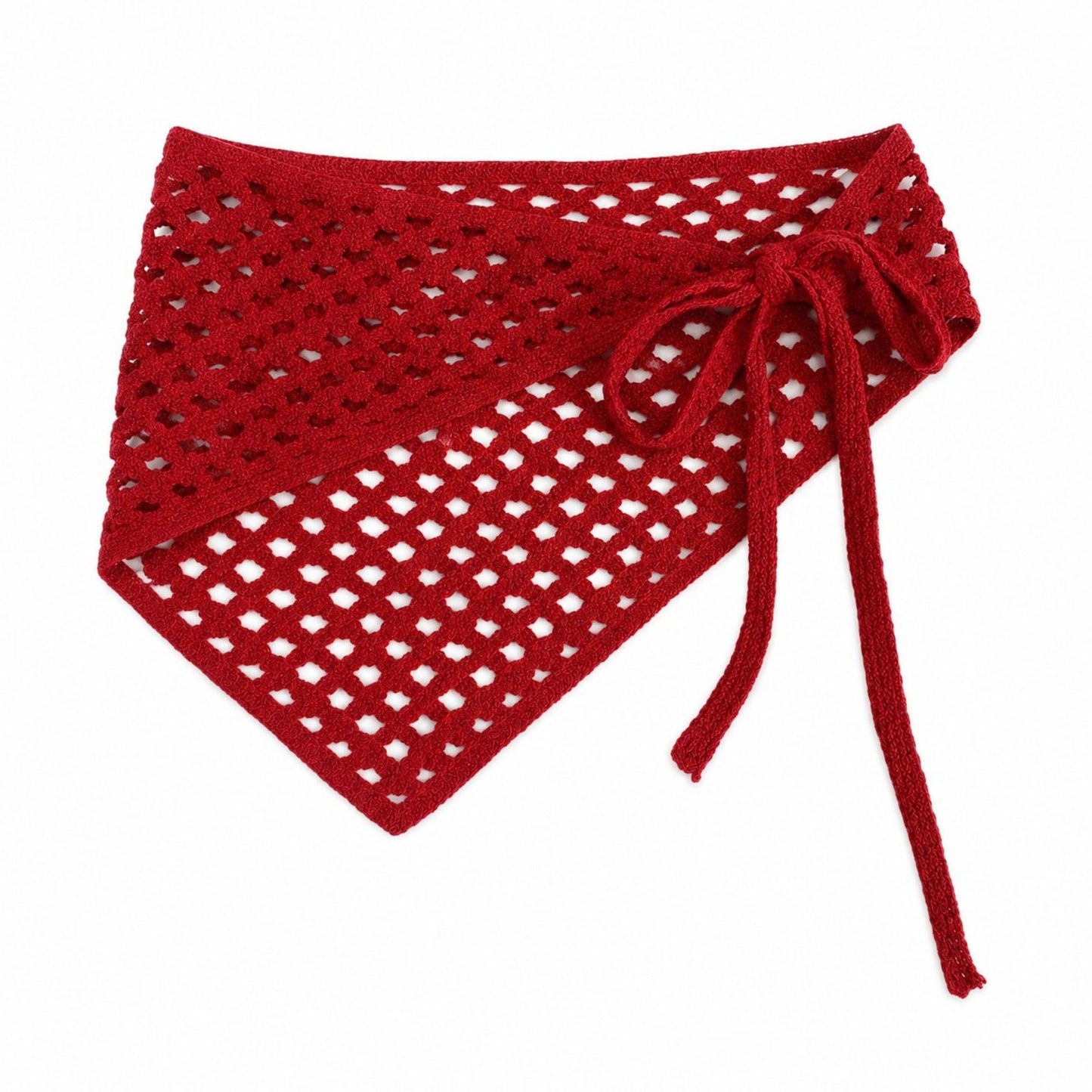 Crochet Wrap Skirt Tie Waist Cover Up