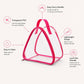 Clear Triangular Lunch Bag with Zipper Closure and Top Handle