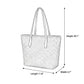 Woven Tote Bag Large Shoulder Handbag with Zipper Closure and Interior Pocket