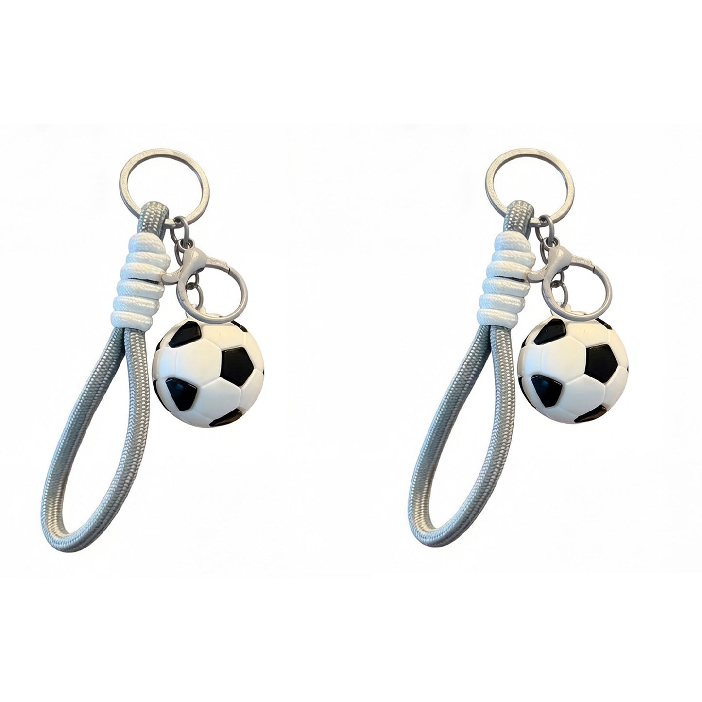 2 Pack Sports Ball Keychains with Wrist Strap and Clip Ring