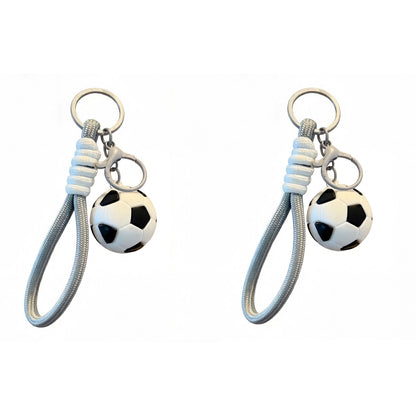 2 Pack Sports Ball Keychains with Wrist Strap and Clip Ring