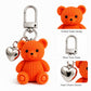 5pc Teddy Bear Keychain Bag Charms with Heart Pendant Clip for Bags Backpacks and Keys