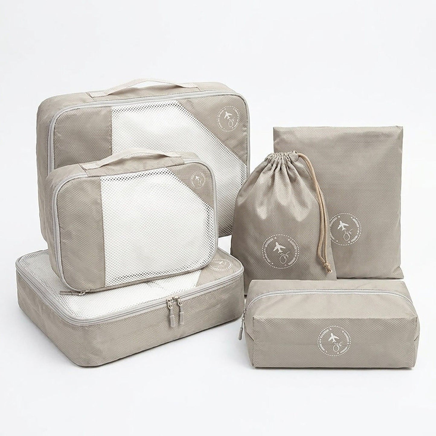 Travel Packing Cube Set with Mesh Panel Zipper Storage Bags Lightweight Organizer Luggage Set Multi Size