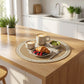 4 Piece Mandala Placemat Set Metallic PVC Heat Resistant Round Table Mats for Dining Table