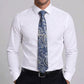 Men's Paisley Pattern Tie Gift Set with Matching Pocket Square Cufflinks and Silver Tie Clip