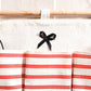 Hanging Wall Organizer with Navy Striped Pockets and Wooden Hanger 19.3x13.5 in