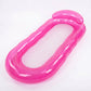 Pink Inflatable Pool Float with Mesh Center and Pillow Headrest