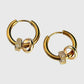 Women's Huggie Hoop Earrings with Ring Detail