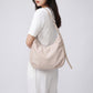 Soft Hobo Shoulder Bag with Adjustable Strap and Zip Closure