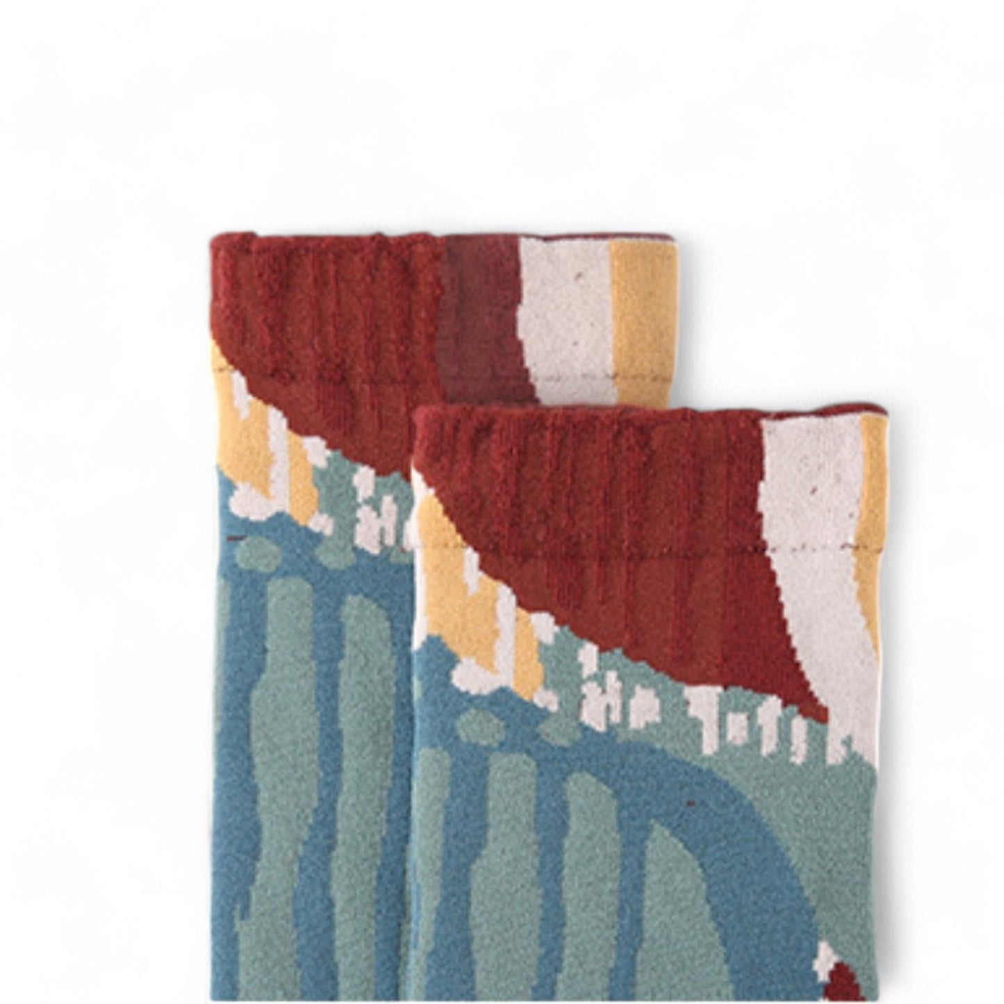 Women's 3-Pack Patterned Crew Socks with Vintage Embroidered Floral and Abstract Prints