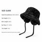 Plush Bucket Hat Removable Ear Flaps Tie Straps Fuzzy Winter Hat