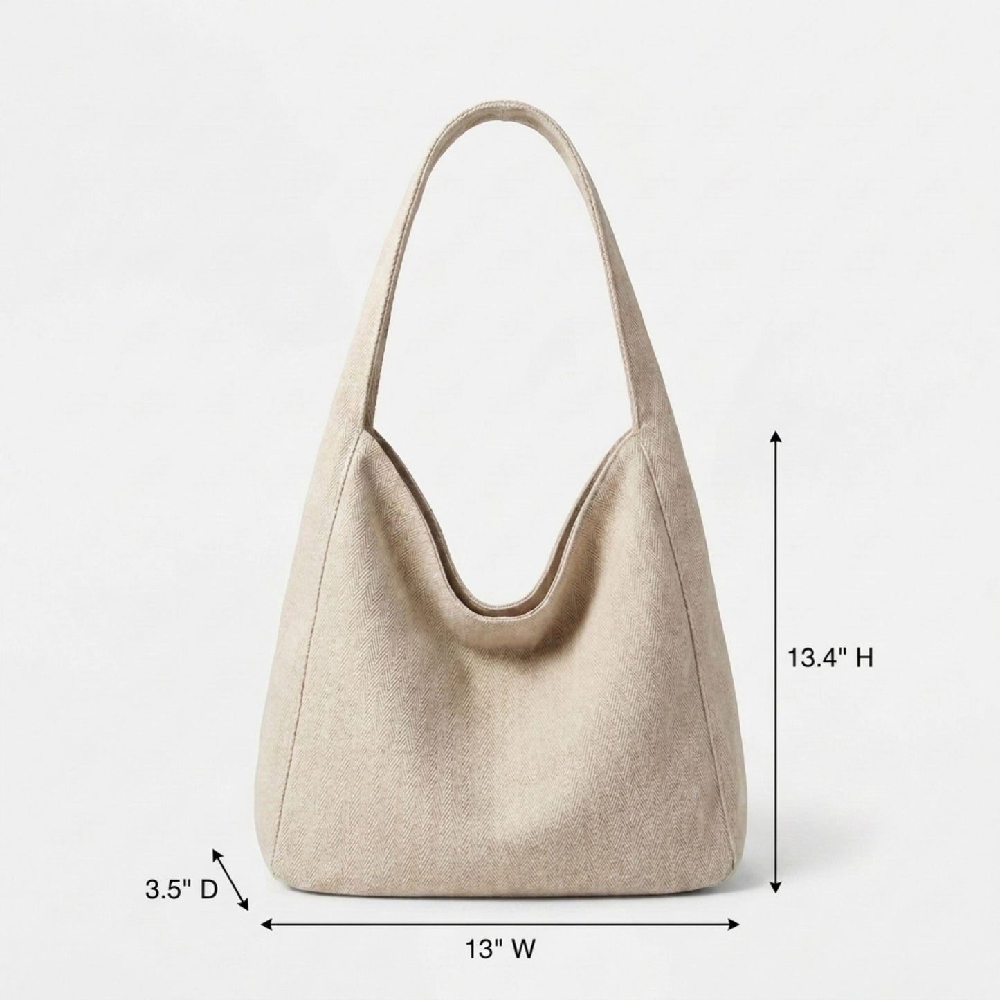 Denim Canvas Hobo Tote Bag Daily Large Capacity Shoulder Handbag For Women