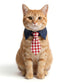 Plaid Pet Necktie Collar, Soft Cotton Gentleman Style Gingham Tie for Small Medium Dogs Cats