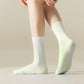 Gradient Color Athletic Crew Socks Non Slip Silicone Cushioned Sole for Yoga Jogging 2 Pairs